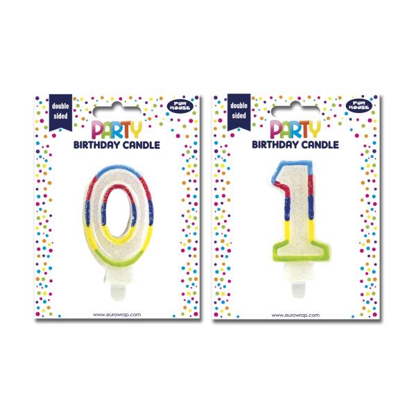 Zahlenkerze 'Glitter', Ziffer: 2 Clairefontaine 6828-2C (5033601866763)