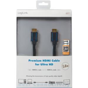 Premium HDMI Kabel für Ultra HD, 3, 0 m, schwarz LogiLink CHB005 (4052792041118)
