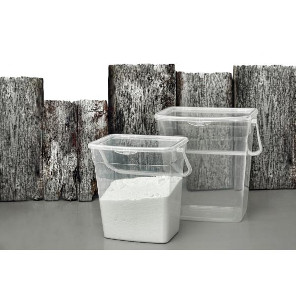 Waschmittelbox, 10 Liter, grau-transparent plast team 50600804 (5707672724542)