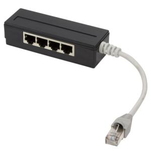 LogiLink RJ45-Splitter, 4-fach, Farbe: schwarz, geschirmt MP0032 (4052792028034)