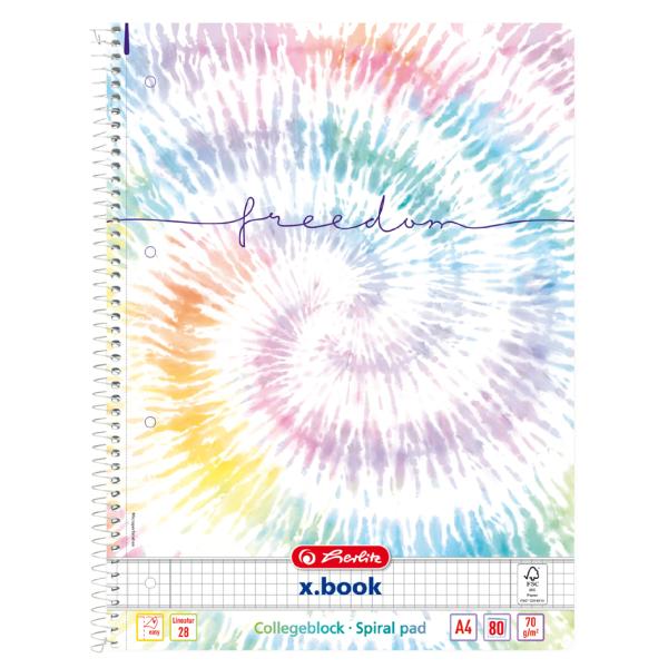 Collegeblock New Batik 'Freedom', DIN A4, kariert herlitz 400173296 (4008110364360)