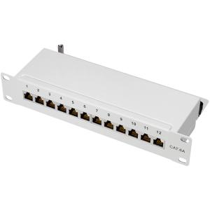 LogiLink 10' Patch Panel Kat. 6A, 12-Ports, schwarz, 1HE NP0052B (4052792040241)