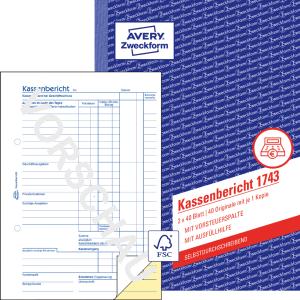 Formularbuch 'Kassenabrechnung', SD, A4 AVERY Zweckform 1757 (4004182017579)