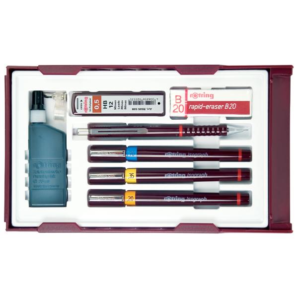Tuschefüller isograph College Set, 0, 25 - 0, 5 mm rotring S0699380 (3501170699386)