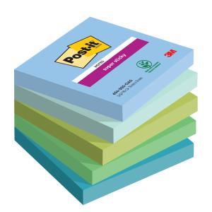 Haftnotizblock Super Sticky Notes Oasis Collection 76x76 mm sortiert 5x 90 Blatt POST-IT 654-5SS-OAS (4054596924284)