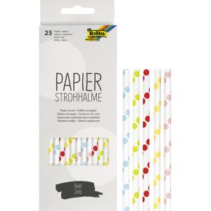 25 Folia Strohhalme Bold Dots Farbsortiert 12593 (4001868115888)