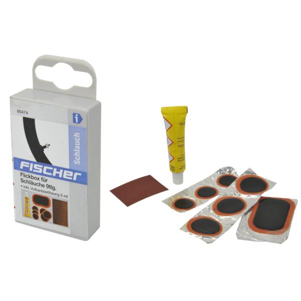 Fahrrad-Flickbox Schläuche, 9-teilig FISCHER 85474 (4008153854743)