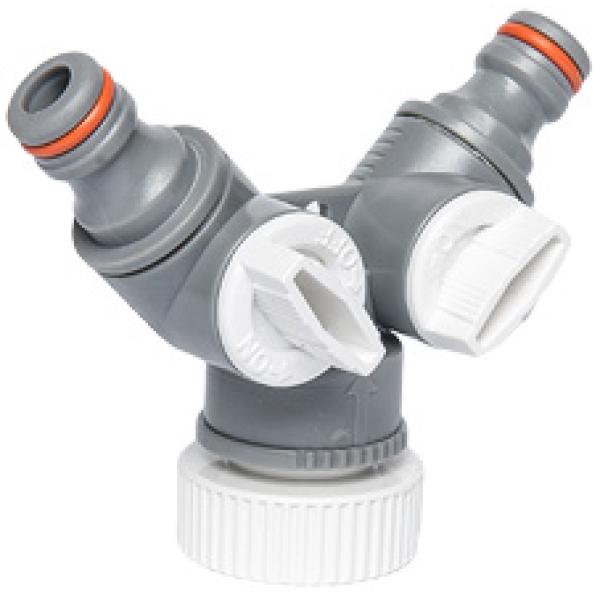 2-Wege-Ventil WHITE LINE mit Hahnanschluss 1' - 3/ 4' Bradas WL-2222 (5904182442892)