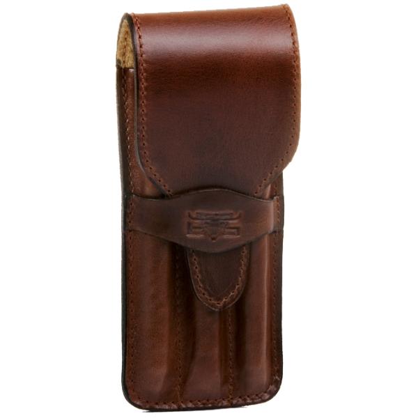 Stifteetui für 3 Stifte, Sattelleder, braun MIKA 28057202 (4260308920981)