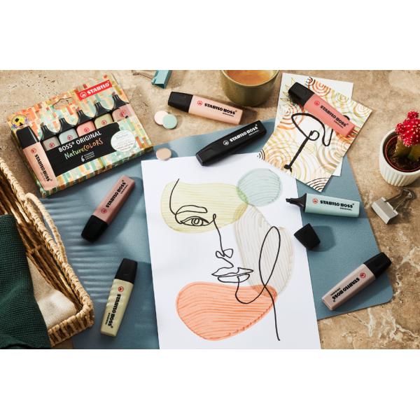 Textmarker BOSS ORIGINAL NatureCOLORS, 8er Etui STABILO EO70/8-2-1 (4006381603157)