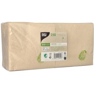 Cocktail-Servietten, 240 x 240 mm, 2-lagig, natur PAPSTAR 89153 (4002911596203)