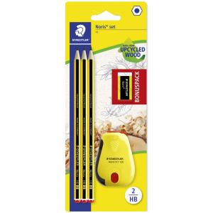 STAEDTLER Bleistift Set Noris HB mit Spitzer und Radierer 3 Teile