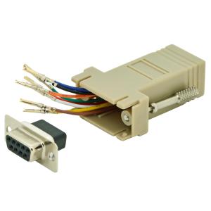 RS 232 Adapter, DB9 Stecker - RJ45 Kupplung, beige DIGITUS AK-610517-000-I (4016032325109)