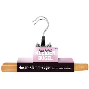 Hosenklemmbügel, Holz natur lackiert, 2er Pack Peggy Perfect 90212 (4006938902122)