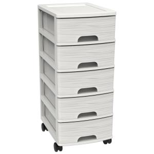 Schubladenboxen-Turm STONE, A4, 5 Schübe, PP, weiß EDA 010330 BL.CER (3086960254698)