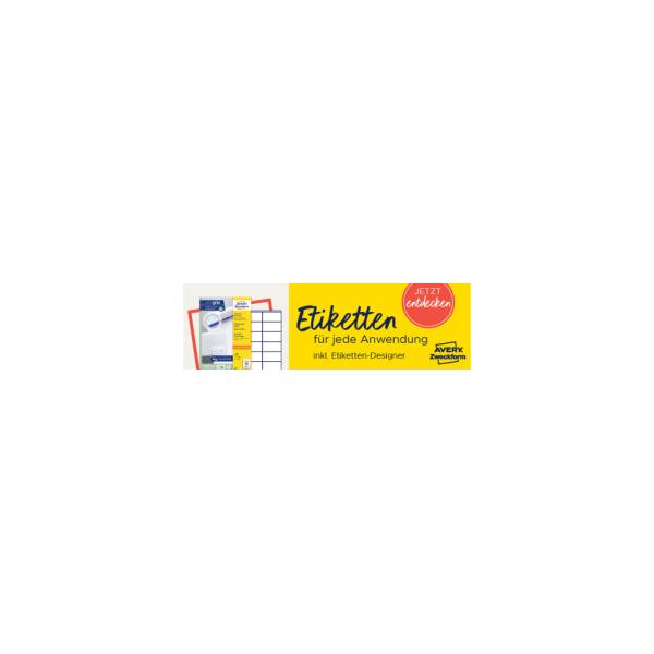Universal-Etiketten, 25, 4 x 10 mm, 50+15 Bl AVERY Zweckform L4731REV-65 (4004182347881)