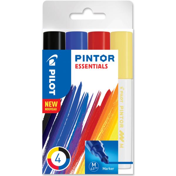 Pigmentmarker PINTOR, medium, 4er Set 'ESSENTIALS' PILOT 537533 (3131910537533)