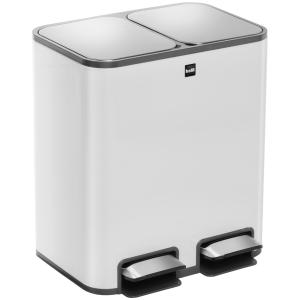 Tret-Abfalltrenner 'the classy', 2 x 12 Liter, weiß helit H2405005 (4012086873993)