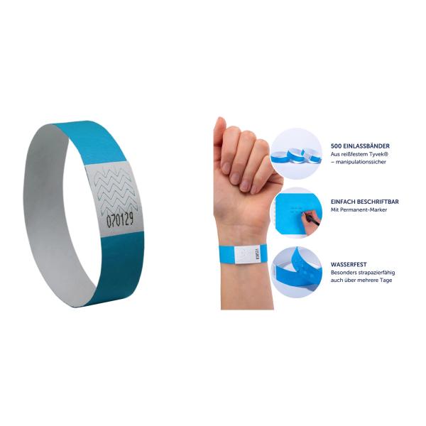 Eventbänder/ Einlassbänder, 256 x 19 mm, neongrün AVERY TYVGN-50 (5014702149504)