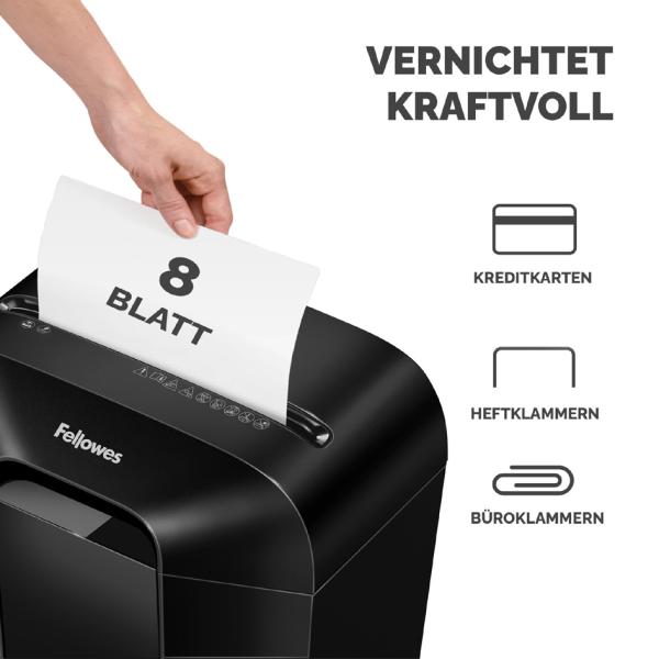 Aktenvernichter Powershred LX45 Partikelschnitt schwarz FELLOWES 4400501 (0043859764778)