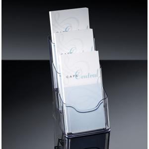 Tisch-Prospekthalter 'acrylic', DIN lang, 3 Fächer sigel LH133 (4004360982101)