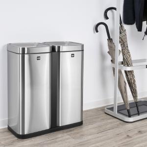 Abfalltrenner 'the twin bin', 2 x 30 Liter, Edelstahl helit H2404700 (4012086873979)