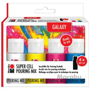 Super Cell Pouring Mix-Set OCEAN, 4 x 60 ml Marabu 1210000000301 (4068247003549)