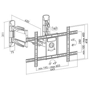TV-Eck-Wandhalterung Full Motion, für 37' - 70' LogiLink BP0047 (4052792046526)