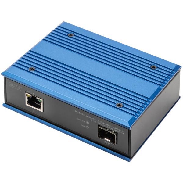 Industrial Gigabit Ethernet PoE+ Medienkonverter DIGITUS DN-652104-1 (4016032488217)