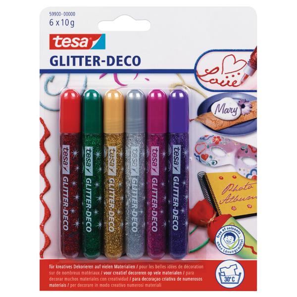 Glitzerkleber 'Glitter Deko' Tube, Inhalt: 6 x 10 g tesa 59988-00000-01 (4042448311122)