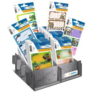 Buchetiketten VARIO Tiere, Theken-Display HERMA 15788 (4008705157889)