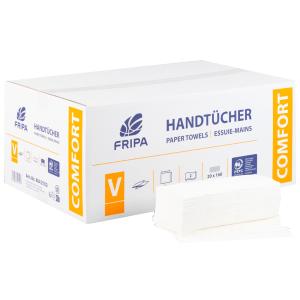 Fripa Handtuchpapier COMFORT, 250 x 230 mm, V-Falz, hochweiß fripa 4042102 (4000883101197)