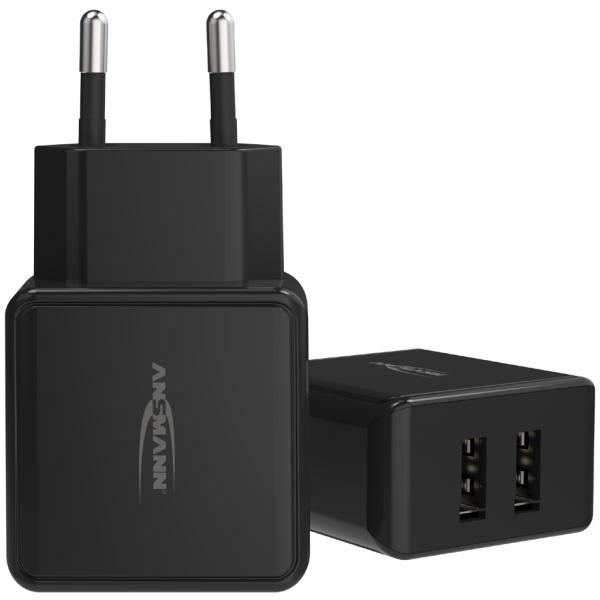 USB-Steckdosenadapter Home Charger HC212, 2x USB-A ANSMANN 1001-0106 (4013674176526)