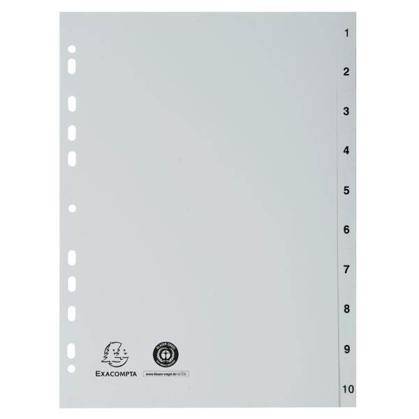 Exacompta Ordnerregister Vollformat 1-10 Grau 10-teilig, 1 Satz 1710E (3130630017103)