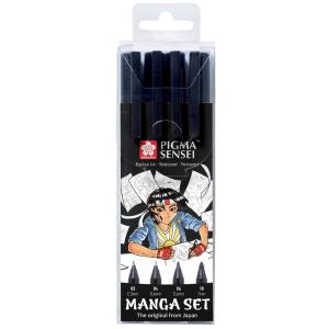 Manga-Set PIGMA SENSEI, 4er Etui, schwarz SAKURA POPIGSEN4 (8712079397630)