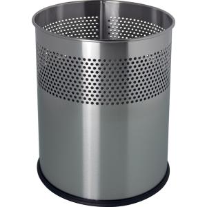 Stahl-Papierkorb 'the dot', 15 Liter, alu-grau helit H2515787 (4012086010435)