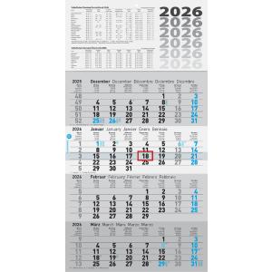 Wandkalender '4-Monats-Wandkalender UWS', 2026, grau Glocken 5070242006 (4061947145311)