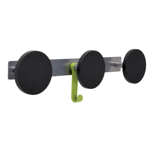 Wandgarderobe 'S3', 3 Haken, grau/ schwarz ALBA PMS3 (3129710011957)