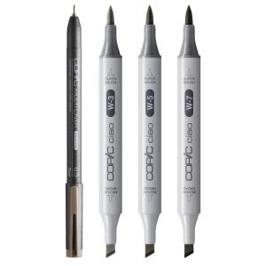 Marker ciao, 3+1 Set SHADE 'Dark Warm Gray' COPIC 22075420 (4013695268019)
