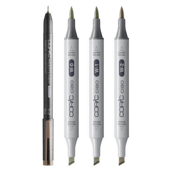 Marker ciao, 3+1 Set SHADE 'Light Warm Gray' COPIC 22075421 (4013695268040)