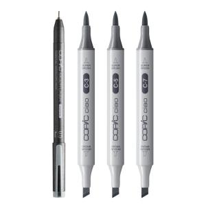 Marker ciao, 3+1 Set SHADE 'Dark Cool Gray' COPIC 22075422 (4013695268071)