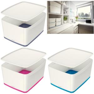 Aufbewahrungsbox My Box, 18 Liter, weiß/ grau LEITZ 5216-10-01 (4002432116461)