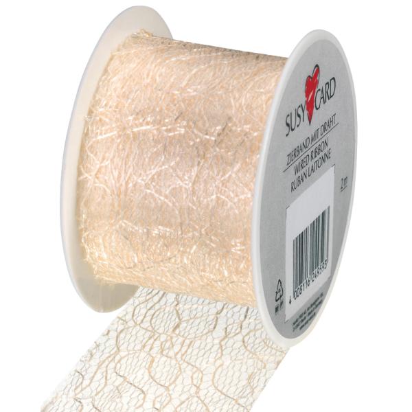 Geschenkband auf Spule 'Lace', creme SUSY CARD 11316882 (4050498142719)