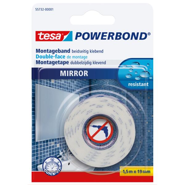 Powerbond Montageband für Spiegel, 19 mm x 1, 5 m tesa 55732-00001-02 (4042448843234)