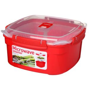 Mikrowellendose MEDIUM STEAMER, 2, 4 Liter, rot Sistema 1102 (9414202011022)