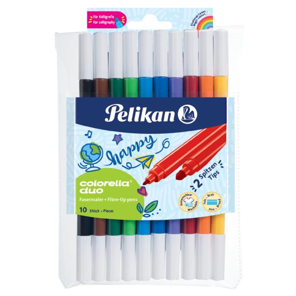 Doppelfasermaler Colorella duo 10 Farben 1 mm und 2 mm sortiert PELIKAN 100401712 (4012700973177)