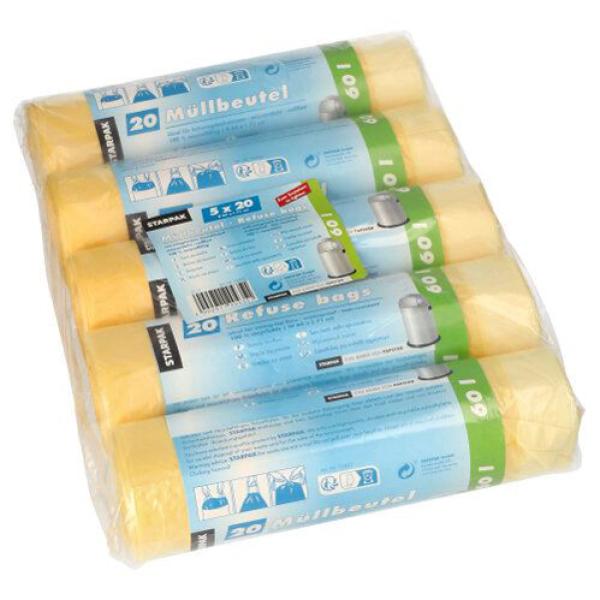 Mülleimerbeutel HDPE, mit Zugband, 30 Liter, grün STARPAK 12436 (4002911204368)