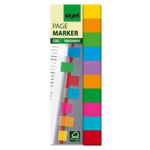 Haftmarker Film Multicolor, 44 x 12, 5 mm, 500 Blatt sigel HN684 (4004360833038)