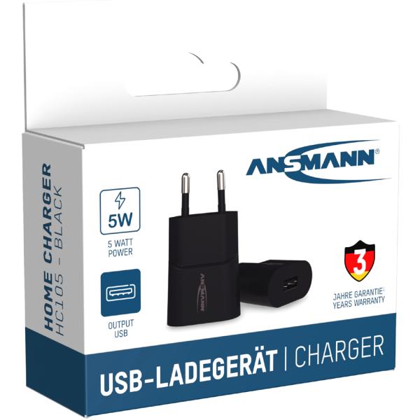 USB-Steckdosenadapter Home Charger HC105, USB-A ANSMANN 1001-0108 (4013674176540)