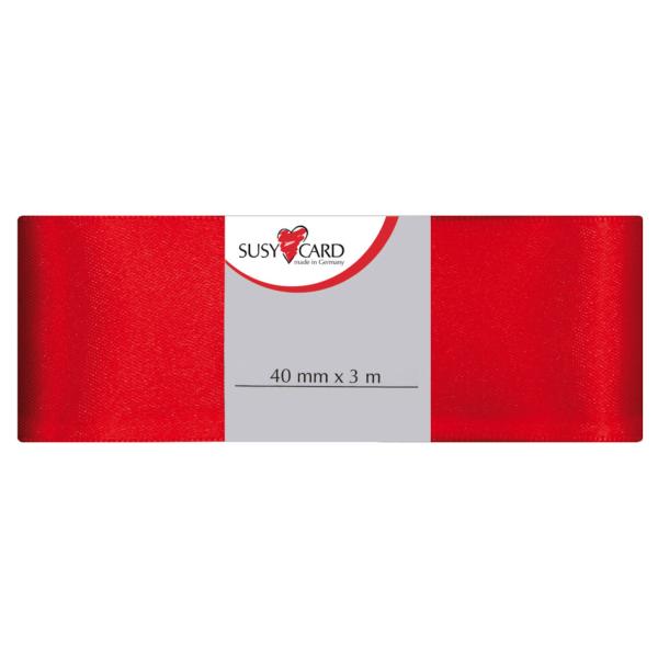 Geschenkband 'Doppelsatin', 40 mm x 3 m, rot SUSY CARD 11316866 (4050498142658)